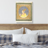 Portret van een dame met een lotusblad uit de canvas afdruk (Insitu (Slaapkamer))