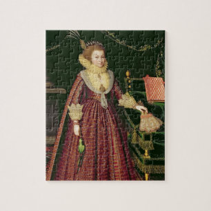 Portret van een dame, mogelijk Elizabeth, gravin o Legpuzzel