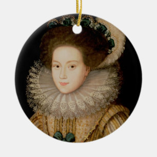 Portret van een dame, mogelijk Mary Queen of Scots Keramisch Ornament