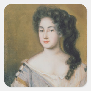 Portret van een dame (pastel op papier) vierkante sticker