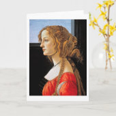 Portret van een dame, Sandro Botticelli Kaart (Gele Bloem)