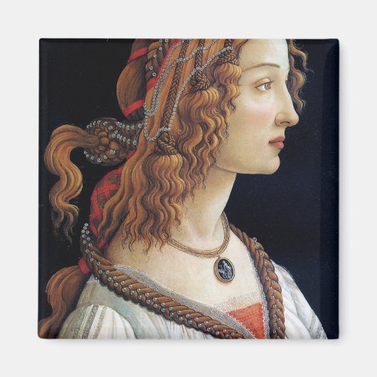Portret van een dame, Sandro Botticelli Magneet (Voorkant)