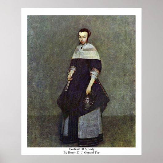 Portret van een dame van Borch D. J. Gerard Ter Poster (Voorkant)