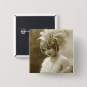 Portret van een danser vierkante button 5,1 cm (Voorkant /achterkant)