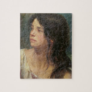 Portret van een donkerharige meid, 1867 legpuzzel
