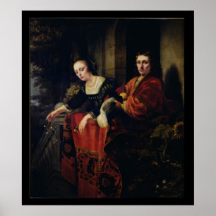 Portret van een echtgenoot en vrouw, 1654 poster