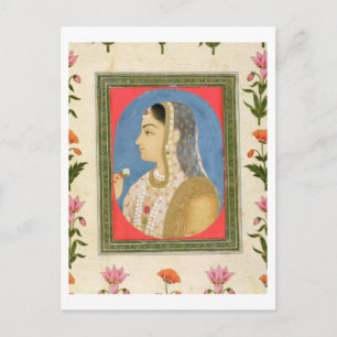 Portret van een edele dame uit de kleine klevende briefkaart