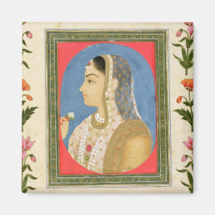 Portret van een edele dame uit de kleine klevende  magneet