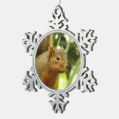 Portret van een eekhoorn Natuur Dierfotografie Tin Sneeuwvlok Ornament (Rechts)