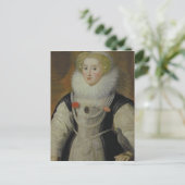 Portret van een Elizabeth Lady met een papegaai Briefkaart (Staand voorkant)