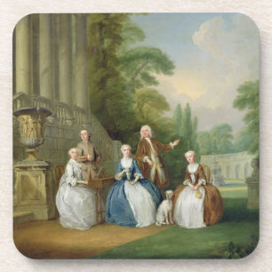 Portret van een familie, 1740 (olie op doek) onderzetter