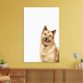 Portret van een Finse Spitz-hond die glimlacht Canvas Afdruk (Insitu (Woonkamer))