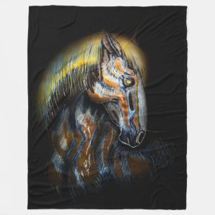Portret van een fractalius hengst paard fleece deken
