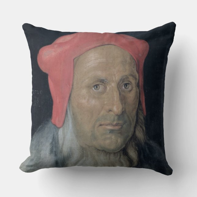 Portret van een gebogen Man in een rood Pet, 1520  Kussen (Voorkant)