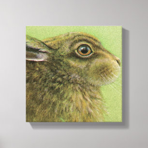 Portret van een grazende konijn op doek canvasprin canvas afdruk