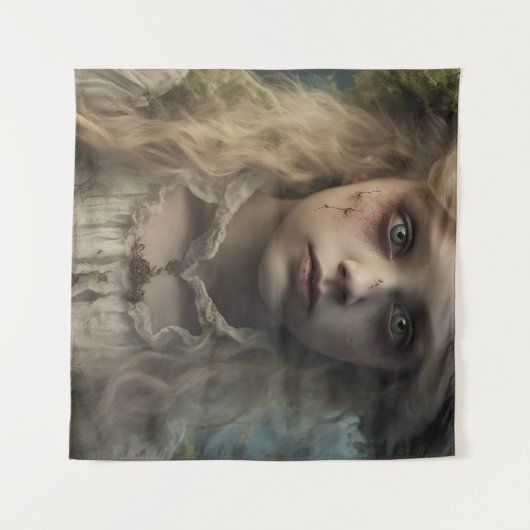 Portret van een griezelig ondood Victoriaans blond Wandkleed (Voorkant (horizontaal))