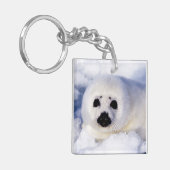 Portret van een Harp Seal Pup Sleutelhanger (Voorkant Links)