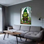 Portret van een hybride van het Groene Orc Gnome | Poster
