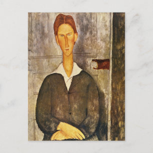 Portret van een jong Man - Amedeo Modigliani Briefkaart