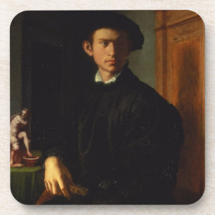 Portret van een jong man, c.1532-40 (olie op het p drankjes onderzetter