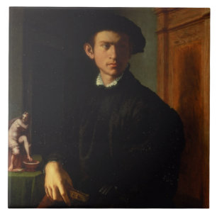 Portret van een jong man, c.1532-40 (olie op het p tegeltje