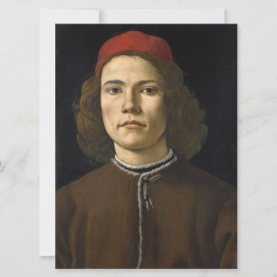 Portret van een jong Man (door Botticelli) Kaart
