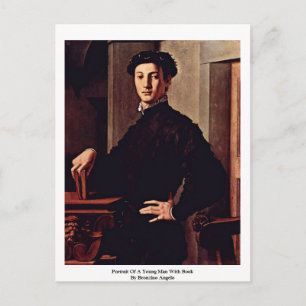 Portret van een jong Man met boek Briefkaart