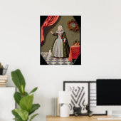 Portret van een jong meisje met een vogel poster (Thuiskantoor)
