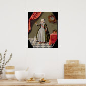 Portret van een jong meisje met een vogel poster (Keuken)