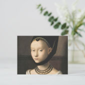 Portret van een jong meisje - Petrus Christus Briefkaart (Staand voorkant)
