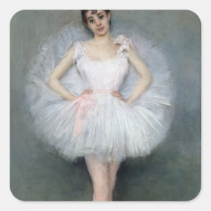 Portret van een jonge Ballerina Vierkante Sticker