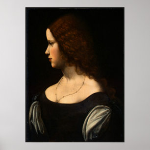 Portret van een jonge dame, 1500, Leonardo da Vinc Poster