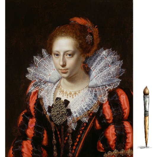 Portret van een jonge dame (1620), Paulus Moreelse Tissuepapier