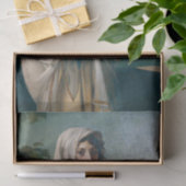 Portret van een jonge dame met twee vazen van bloe tissuepapier (Geschenk)