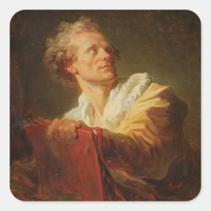 Portret van een jonge kunstenaar vierkante sticker