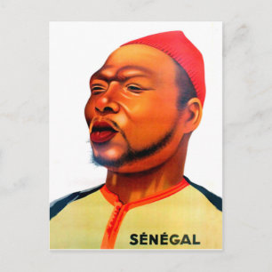 Portret van een jonge man uit Senegal, Afrika Briefkaart