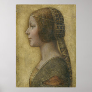 Portret van een jonge verloofde door Leonardo da V Poster