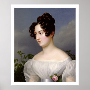 Portret van een jonge vrouw, 1827 (olie op doek) poster