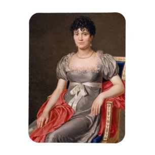 Portret van een jonge vrouw met een driekwart luid magneet