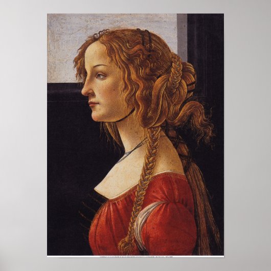 Portret van een jonge vrouw - Simonetta Vespucci Poster (Voorkant)