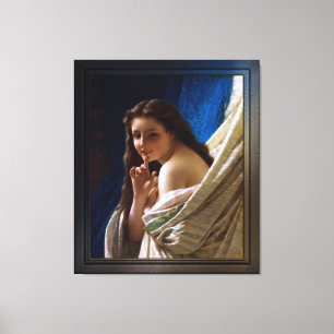 Portret van een jonge vrouw van Pierre Auguste Cot Canvas Afdruk