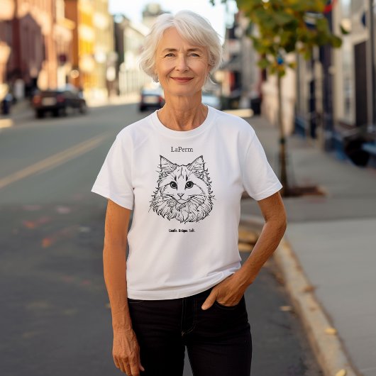 Portret van een kat van LaPerm T-shirt