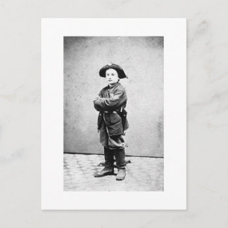 Portret van een kindsoldaat c. 1860-1865. Burgeroo Briefkaart
