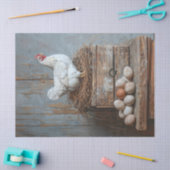 Portret van een kip met eieren Decoupage Tissuepapier (Craft)