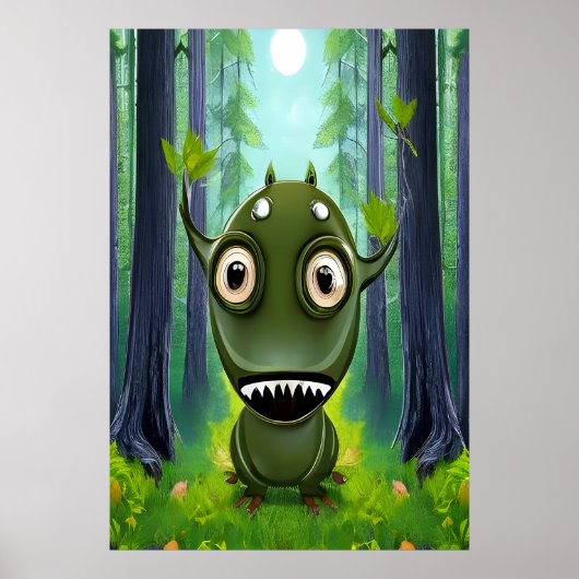 Portret van een klein fantasiebeest | AI Art Poste Poster (Voorkant)