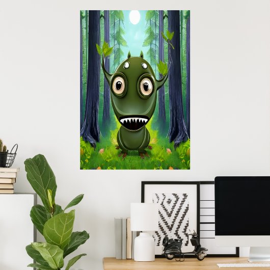 Portret van een klein fantasiebeest | AI Art Poste Poster (Thuiskantoor)