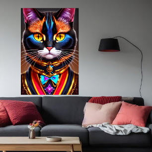 portret van een koele Antropomorfe Kat   AI Art. Poster