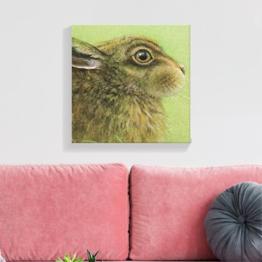Portret van een konijn grazing boxed canvas print (Insitu (Woonkamer))
