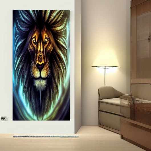 Portret van een leeuwenkop | AI Art Poster