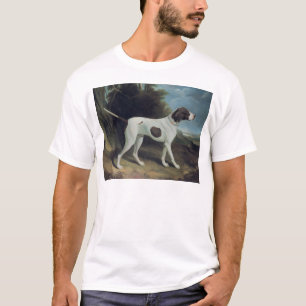 Portret van een lever en een witte aanwijzer t-shirt